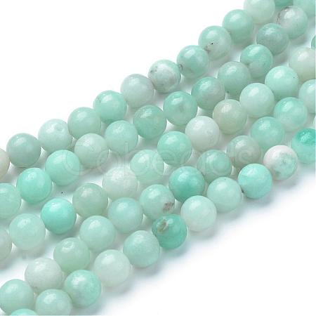 Natural Amazonite Beads Strands G-T055-6mm-17-1