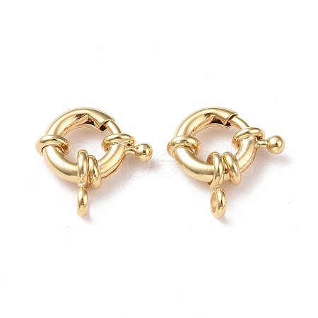 Eco-friendly Brass Spring Ring Clasps KK-D082-02G-B-1