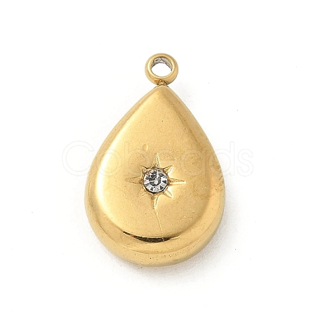 304 Stainless Steel Rhinestone Pendants STAS-I322-27G-03-1
