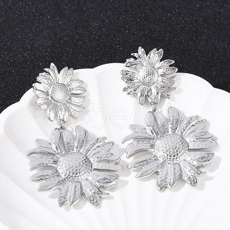 304 Stainless Steel Dangle Stud Earrings LS-EJEW-G423-18P-1