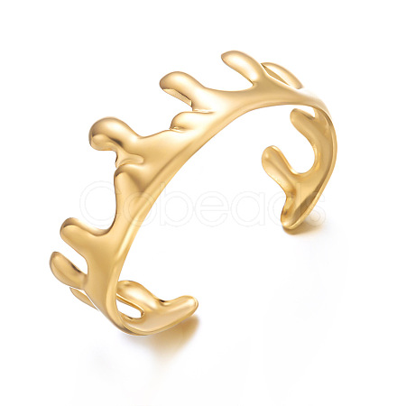 304 Stainless Steel Melted Open Cuff Bangles for Women WG38CFD-01-1