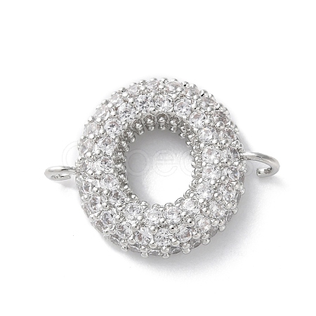 Brass Micro Pave Cubic Zirconia Letter Links KK-I717-04O-P-1