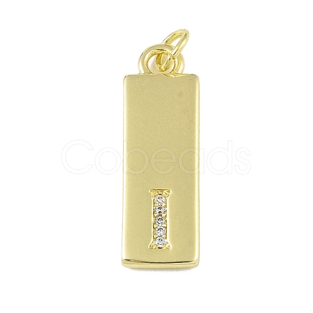 Brass Micro Pave Clear Cubic Zirconia Pendants KK-P266-06G-I-1