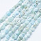 Natural Larimar Beads Strands, Tumbled Stone, Nuggets, 5~11x5~7mm, Hole: 1mm, 15.3 inch~15.7 inch(39~40cm)