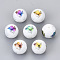 Electroplate Glass Beads, Round with Constellations Pattern, Multi-color Plated, Taurus, 10mm, Hole: 1.2mm