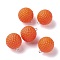 Plastic Pendants, with Platinum Tone Iron Loops, Uneven Tennis and Rugby, Dark Orange, 23x20mm, Hole: 2mm