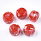 Resin Beads, with Shell, Rondelle, Red, 12x8~9mm, Hole: 1.8mm