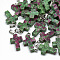 Natural Ruby in Zoisite Pendants, with Stainless Steel Snap On Bails, Cross, 29~30x18~19x5~6mm, Hole: 6x4mm