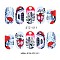 Nail Art Water Transfer Stickers Decals, DIY Nail Tips Decoration, Red, Building Pattern, 63x52mm, Single Stickers: 19x10mm, 10pcs/sheet