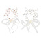 GOMAKERER 2Pcs 2 Colors Wedding Bridal Flower ABS Plastic Imitation Pearl Headband, Rhinestone Style Headband for Women Girl, Mixed Color, 820mm, 1pc/color