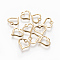 201 Stainless Steel Open Heart Charms, Hollow, Golden, 10.5x11x1.5mm, Hole: 1.5mm