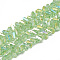 Electroplate Glass Beads Strands, Faceted Triangle, Light Green, 6x5x4mm, Hole: 1.2mm, about 100pcs/strand, 12.99 inch