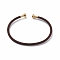 Braided Carbon Steel Wire Bracelet Making, with Golden Plated Brass End Caps, Brown, 0.25cm, Inner Diameter: 2-3/8 inch(6.1cm)