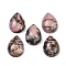 Natural Rhodonite Cabochons, Teardrop, 20~20.5x15~15.5x6.5~7mm