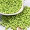 Baking Paint Glass Seed Beads, Peanut, Green Yellow, 5.5~6x3~3.5x3mm, Hole: 1~1.2mm, about 4000pcs/pound