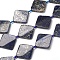 Natural Lapis Lazuli Beads Strands, Rhombus, 40x40x7~7.5mm, Hole: 2mm, about 9pcs/strand, 15.75 inch(40cm)