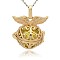 Golden Tone Brass Hollow Round Cage Pendants, with No Hole Spray Painted Brass Ball Beads, Dark Khaki, 28x27x20mm, Hole: 3x8mm