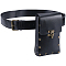 Woman's PU Leather Outdoors Cell phone Waist Bag, Belt Bags, with Alloy Clasp, Rectangle, Black, 129x3.8cm