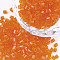 Grade A Glass Seed Beads, Hexagon(Two Cut), Transparent Colours, Dark Orange, 1.5~2.5x1.5~2mm, Hole: 0.8mm, about 2100pcs/bag, 450g/bag