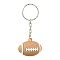 Plastic Keychain, with Iron Findings, Rugby, 7.5cm, Pendant: 28mm