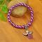 Lovely Wedding Dress Angel Bracelets for Kids, Carnival Stretch Bracelets, with Glass Pearl Beads and Tibetan Style Beads, Dark Orchid, 45mm