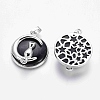 Natural Dyed & Heated Black Agate Kitten Pendants G-J386-B05-2