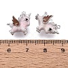Brass Micro Pave Clear Cubic Zirconia Pendants X-KK-Q074-20P-3