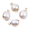 Electroplate Natural Baroque Pearl Keshi Pearl Pendants PEAR-N021-11-2