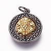 Brass Micro Pave Cubic Zirconia Pendants ZIRC-E108-08G-NR-3