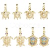 8Pcs 4 Styles Brass Micro Pave Cubic Zirconia Pendants KK-BBC0019-64-1