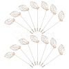 60Pcs Leaf Stainless Steel Round Tray Stick Lapel Pins JEWB-SC0001-75B-1