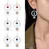 Glass Beaded Big Circle Dangle Earrings EJEW-SW00015-03-7