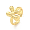 Brass Letter Open Cuff Rings for Women RJEW-G313-01K-G-1