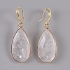 Teardrop Natural Quartz Crystal Dangle Earrings EJEW-JE02998-02-2