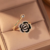 Alloy Rhinestone Adjustable Open Cuff Rings FS-WG54D79-01-4