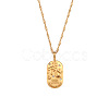 316L Surgical Stainless Steel Micro Pave Clear Cubic Zirconia Oval with Embossed Constellation Pendant Necklaces for Women Men WG0B2D7-01-1