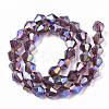 Electroplate Glass Beads Strands EGLA-Q118-8mm-B20-2