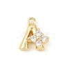 Brass Micro Pave Clear Cubic Zirconia Charms KK-Z151-18G-A-1