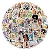 50Pcs Cute Girl PVC Waterproof Self-Adhesive Stickers PW-WG30563-01-1