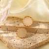 Flat Round Natural Rose Quartz Cuff Ring & Stud Earrings Sets MO9107-1-3
