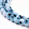 Handmade Evil Eye Lampwork Round Bead Strands LAMP-L055-4mm-07-3