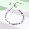 304 Stainless Steel with Clear Cubic Zirconia Link Chain Bracelets BJEW-G754-03P-03-2
