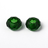 Fascinating No Metal Core Rondelle Dark Green Charm Glass Large Hole European Beads Fits Bracelets & Necklaces X-GDA007-18-3