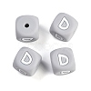 20Pcs Grey Cube Letter Silicone Beads 12x12x12mm Square Dice Alphabet Beads with 2mm Hole Spacer Loose Letter Beads for Bracelet Necklace Jewelry Making JX436D-1