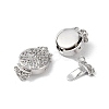 Rack Plating Brass Micro Pave Clear Cubic Zirconia Box Clasps KK-G494-08P-2