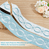 5M Ethnic Style Polyester Rhombus Jacquard Ribbon OCOR-WH0101-19C-4