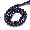 Natural Amethyst Round Bead Strands X-G-L170-8mm-02-2