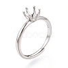 Rhodium Plated 925 Sterling Silver Engagement Solitaire Ring Settings STER-T008-12P-1