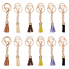 12Pcs 6 Colors Faux Suede Tassels Pendant Keychain KEYC-WR0001-30G-1