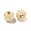 Printed Wood European Beads WOOD-G022-18F-2